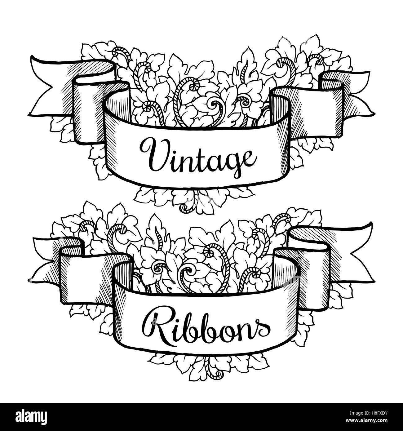 Old Ribbon Banner Vintage Retro Style Decoration Scrapbook Design Vector  Stock Vector by ©AcantStudio 541736078