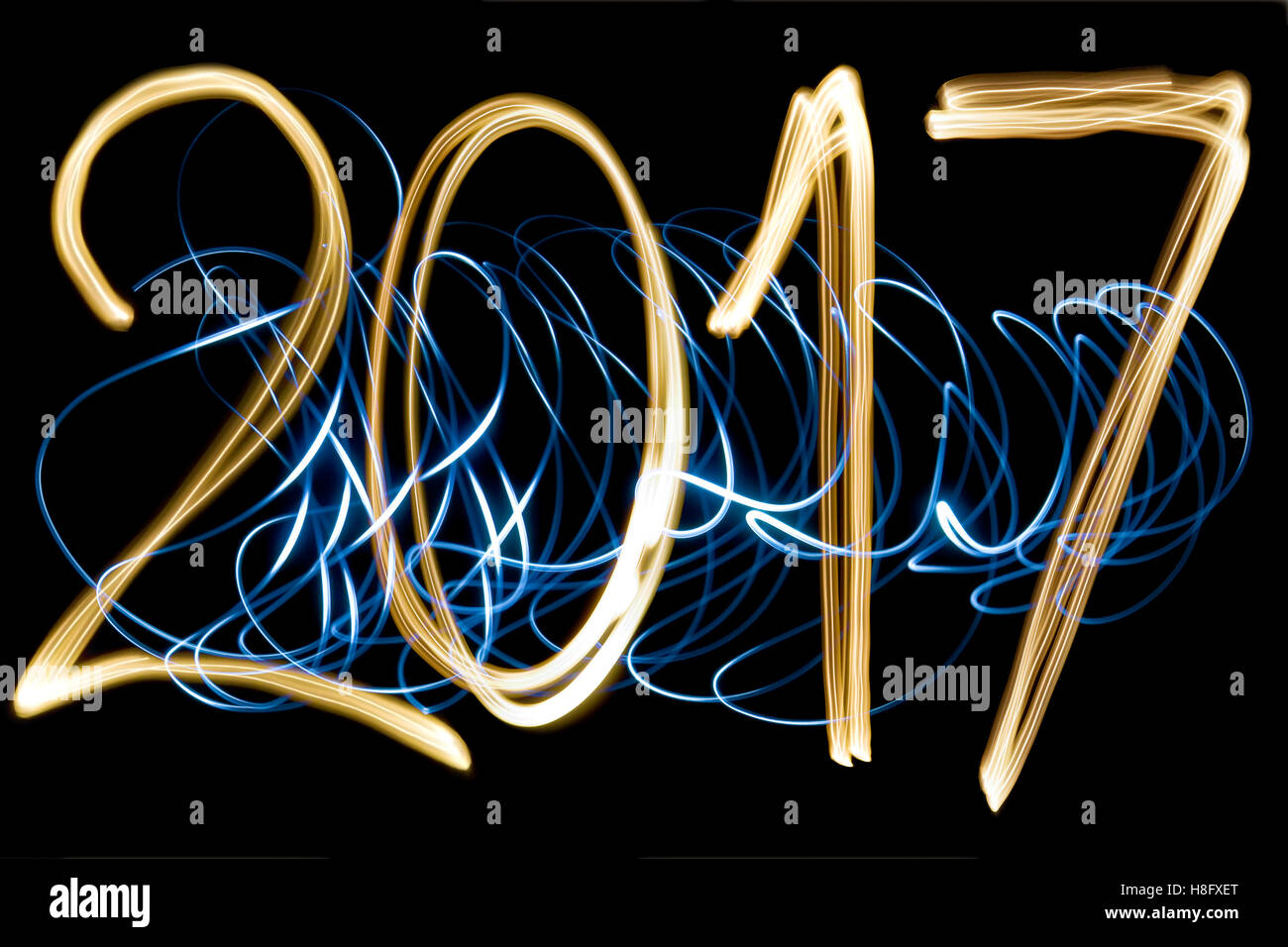 light painting year 2017 Stock Photo