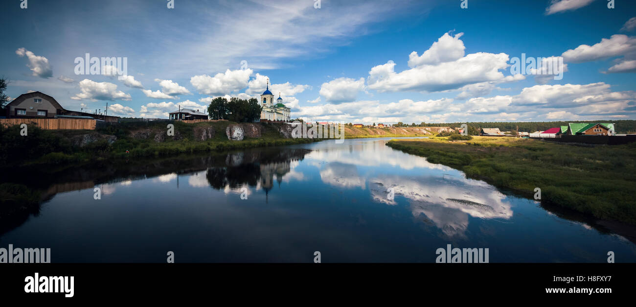 Chusovaya river in Sloboda (Sverdlosk oblast, Russia) Stock Photo