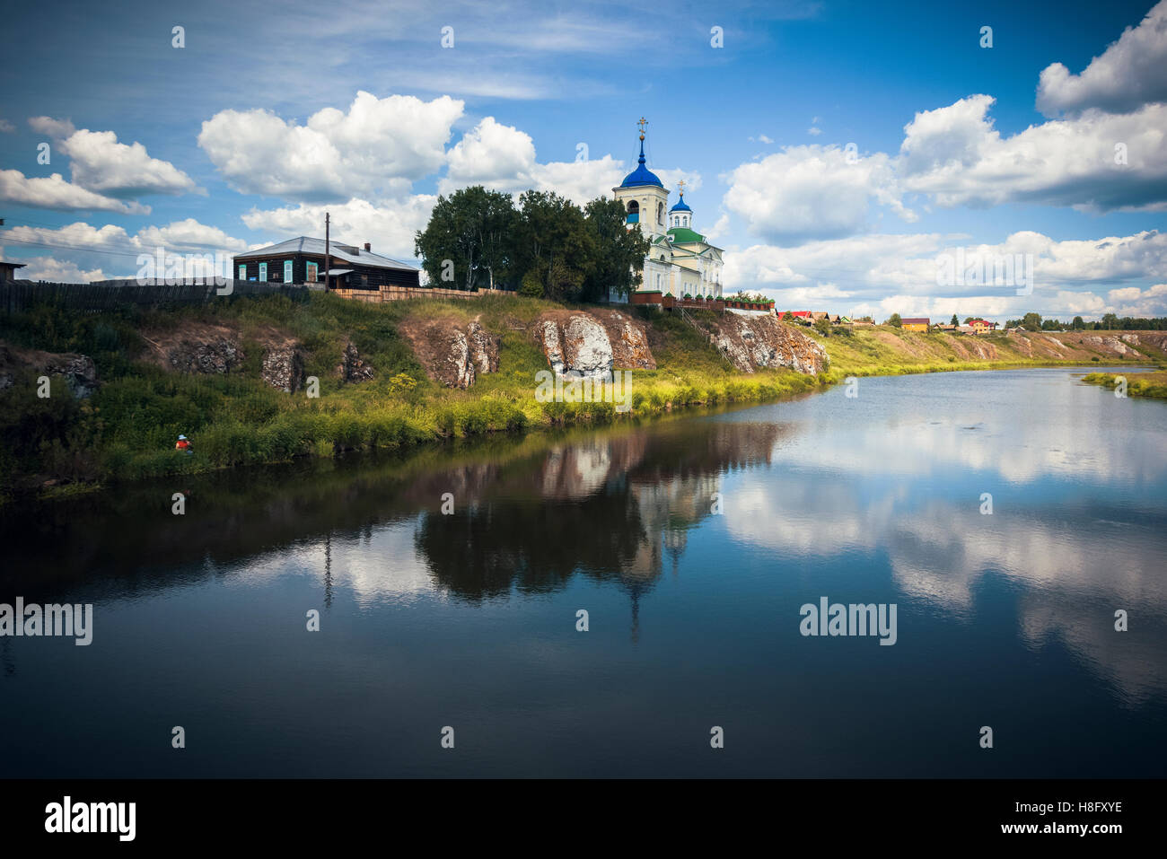 Chusovaya river in Sloboda (Sverdlosk oblast, Russia) Stock Photo