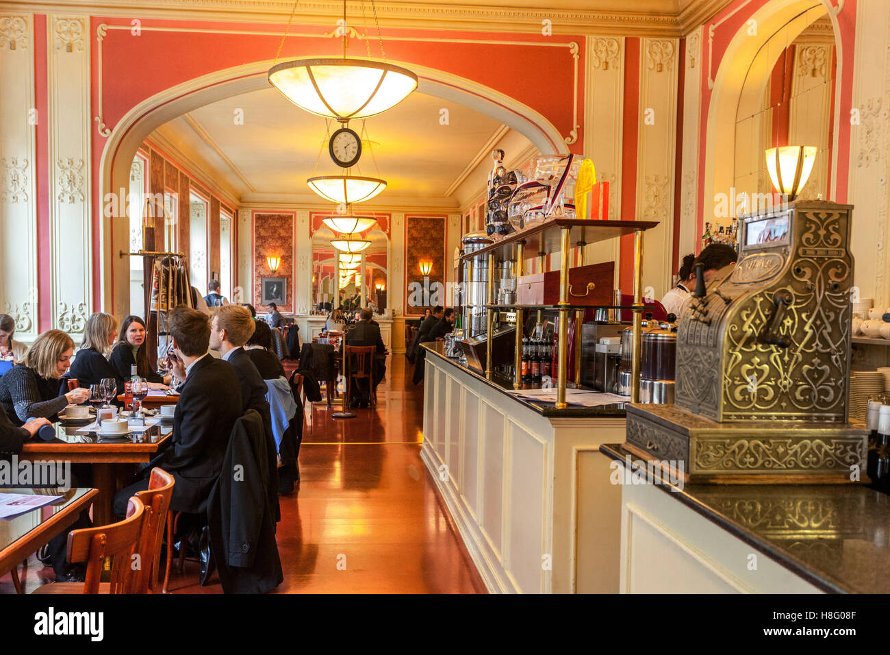 Prague Cafe Louvre, Narodni Trida, interior, Prague Czech Republic Stock Photo