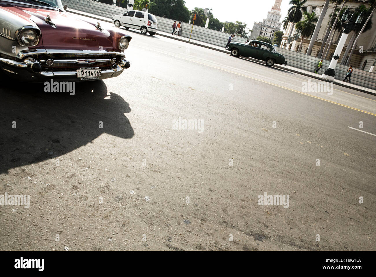 classic car on the streets of Havana, Havana, La Habana, Cuba, the Republic of Cuba the Greater Antilles, the Caribbean Stock Photo