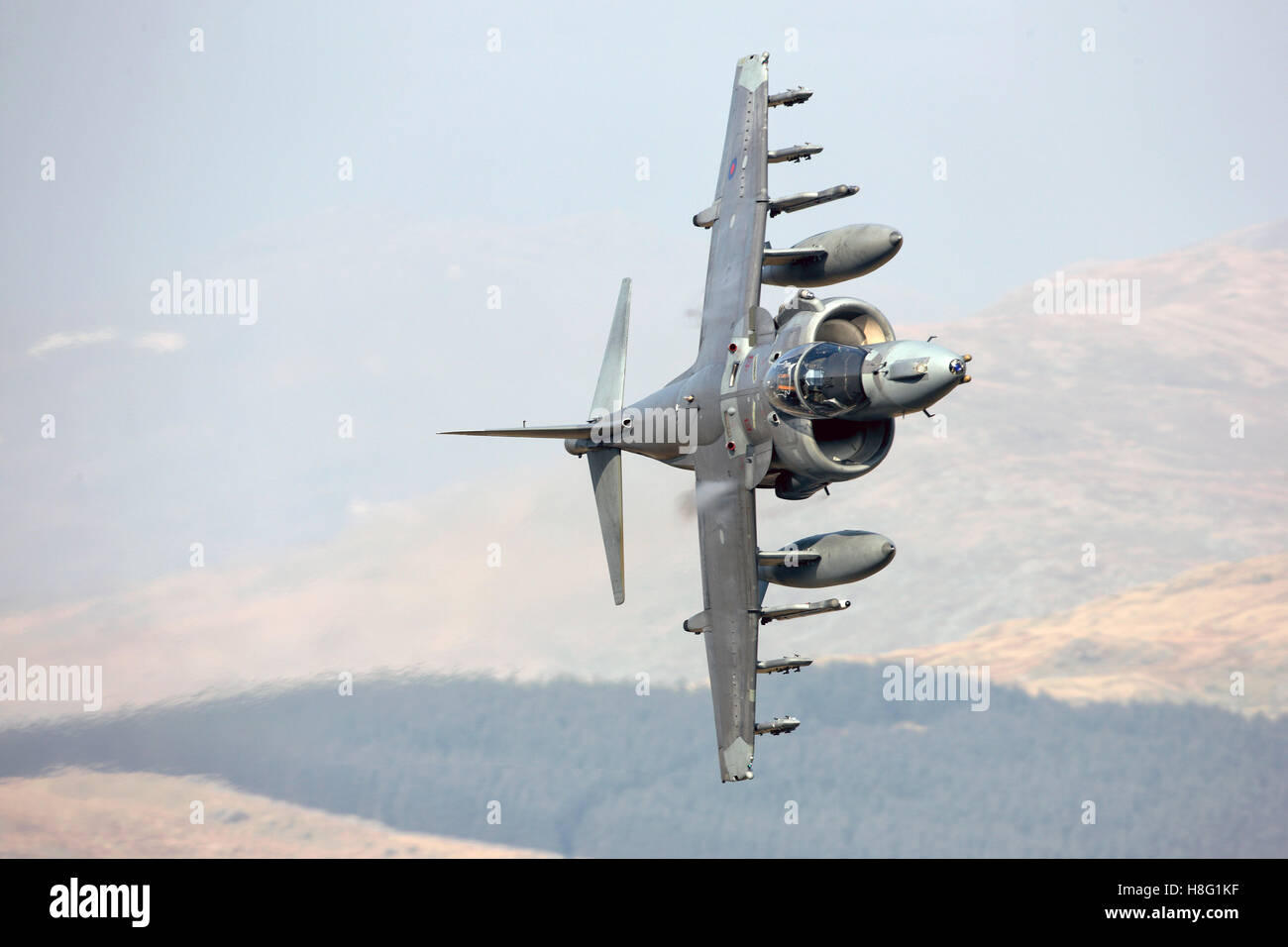BAe Harrier GR9 ZD375 low level training at Cad west Mach loop