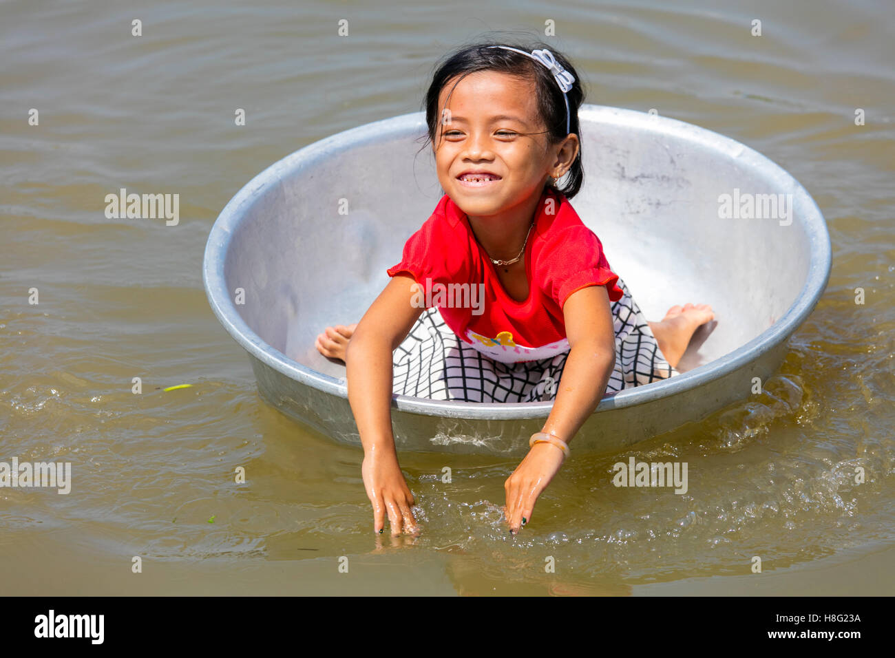 Chhnok Tru, floating village, Tonle Sap Lake, Cambodia Stock Photo