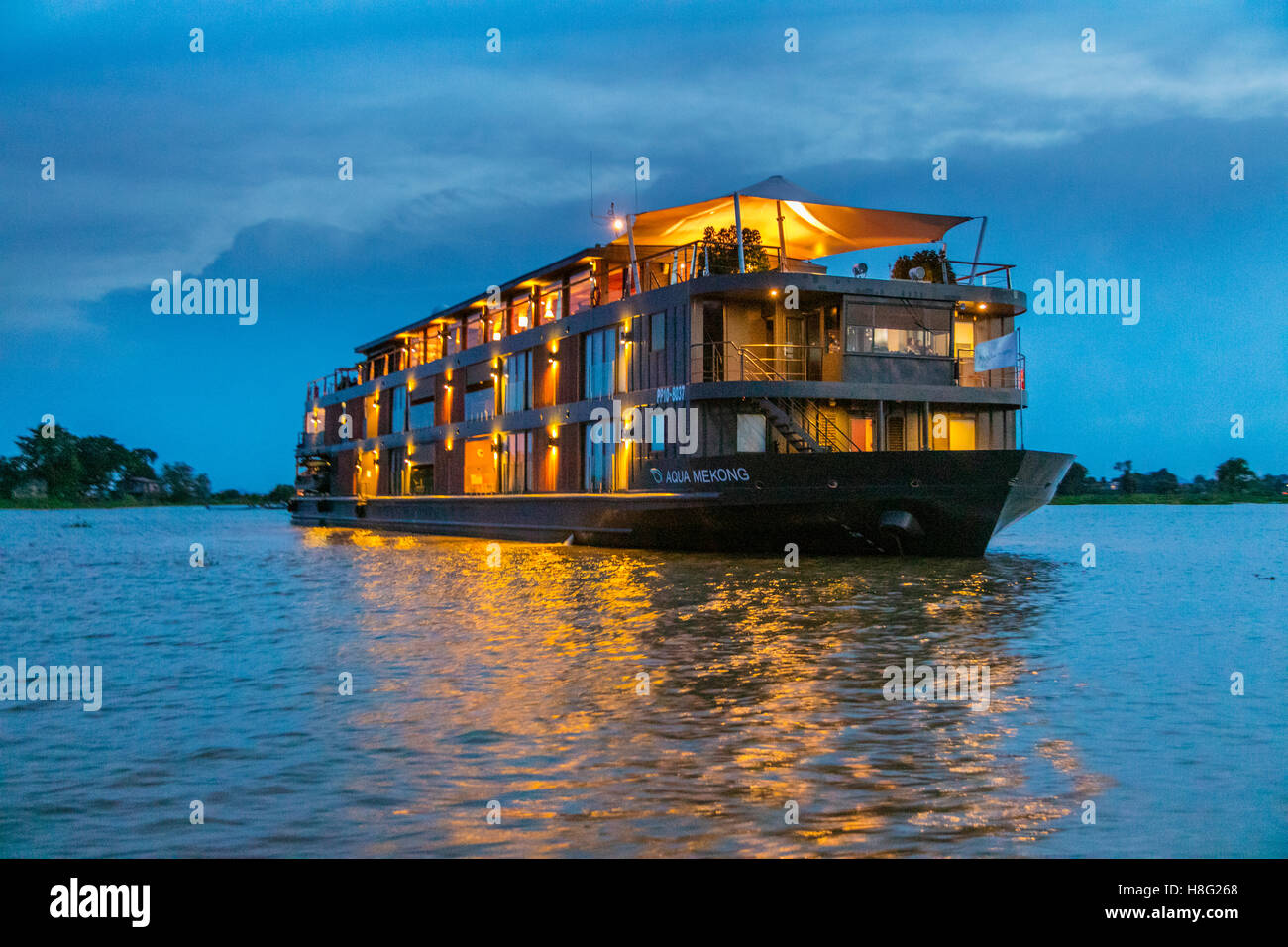 Aqua Expeditions, Tonle Sap and Mekong River Cruise, Cambodia to Vietnam Stock Photo