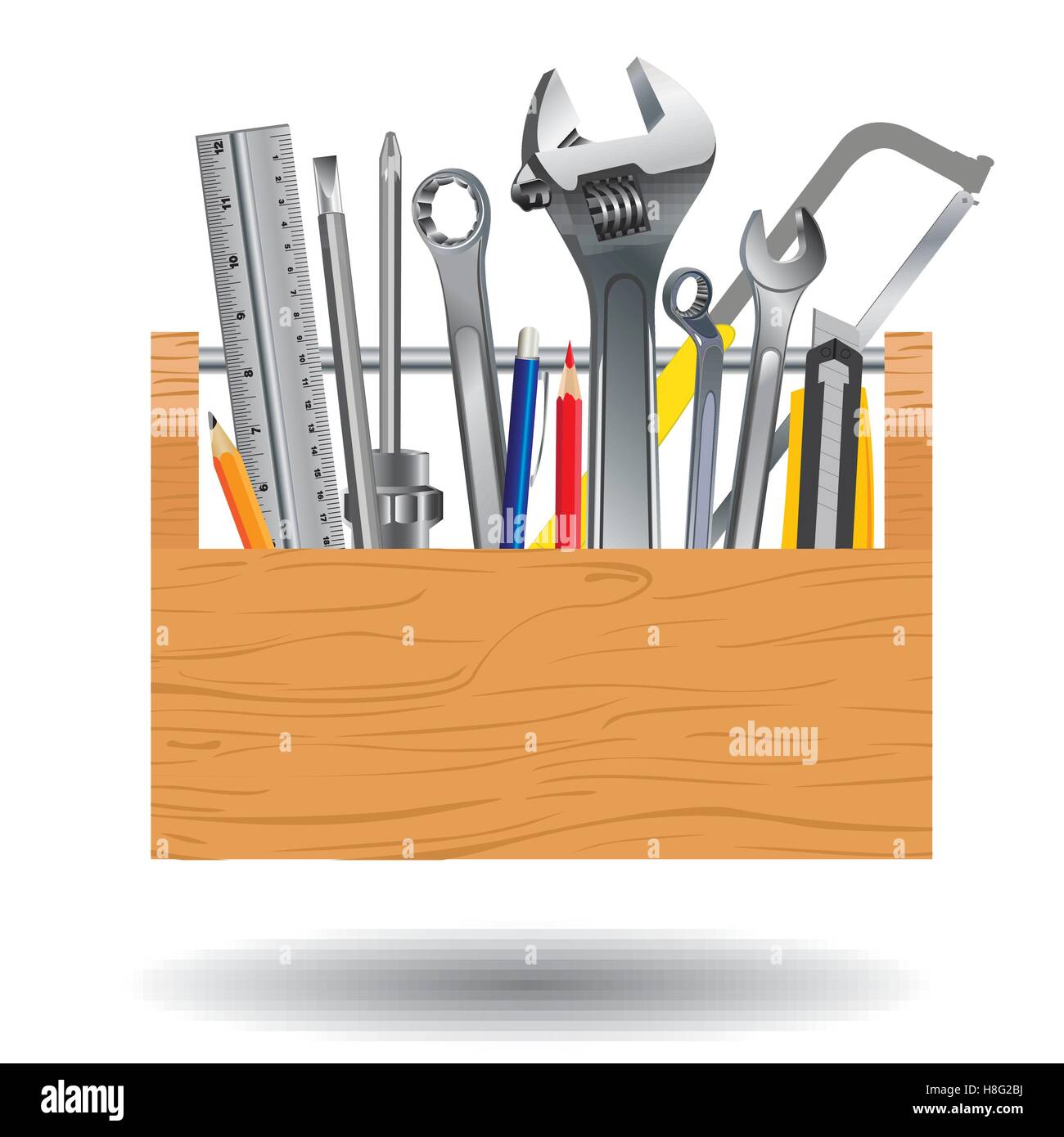 background, box, carpenter, carpentry, construction, cutter, design, element, equipment, hand, hardware, home, icon Stock Vector