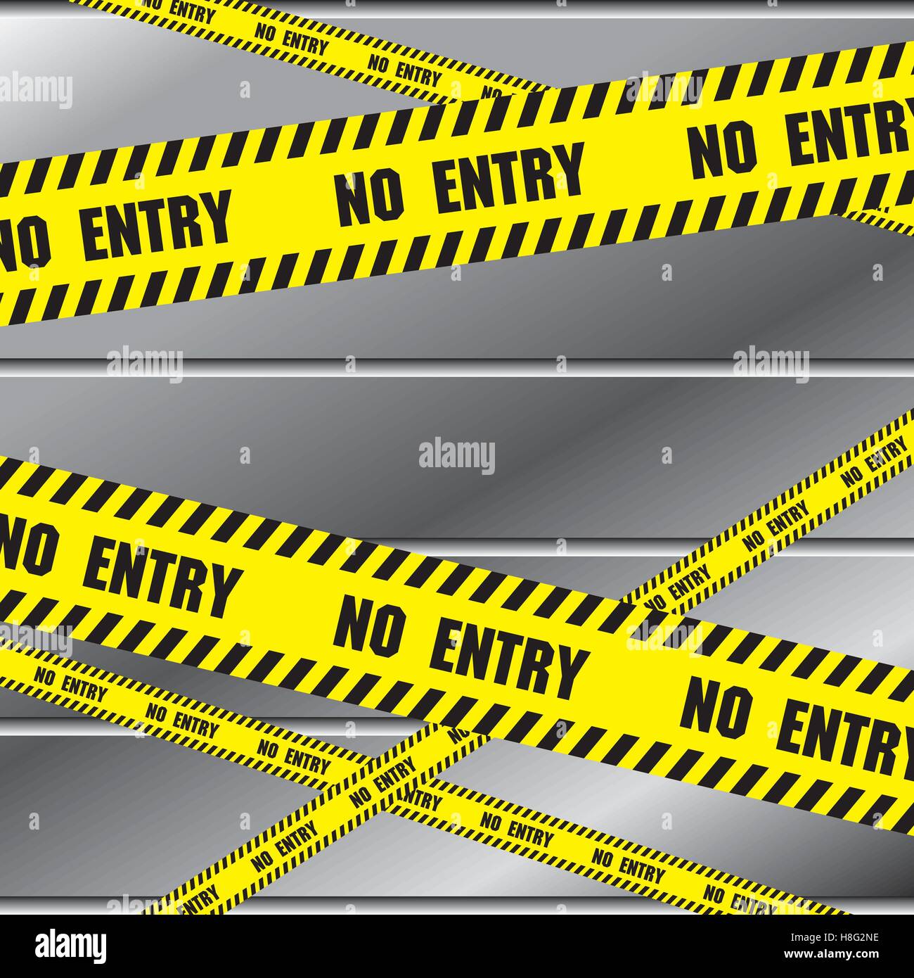 entry, no, sign, illustration, vector, metal, grungy, black, closed, maintenance, yellow, blank, concept, idea, safety, stop Stock Vector