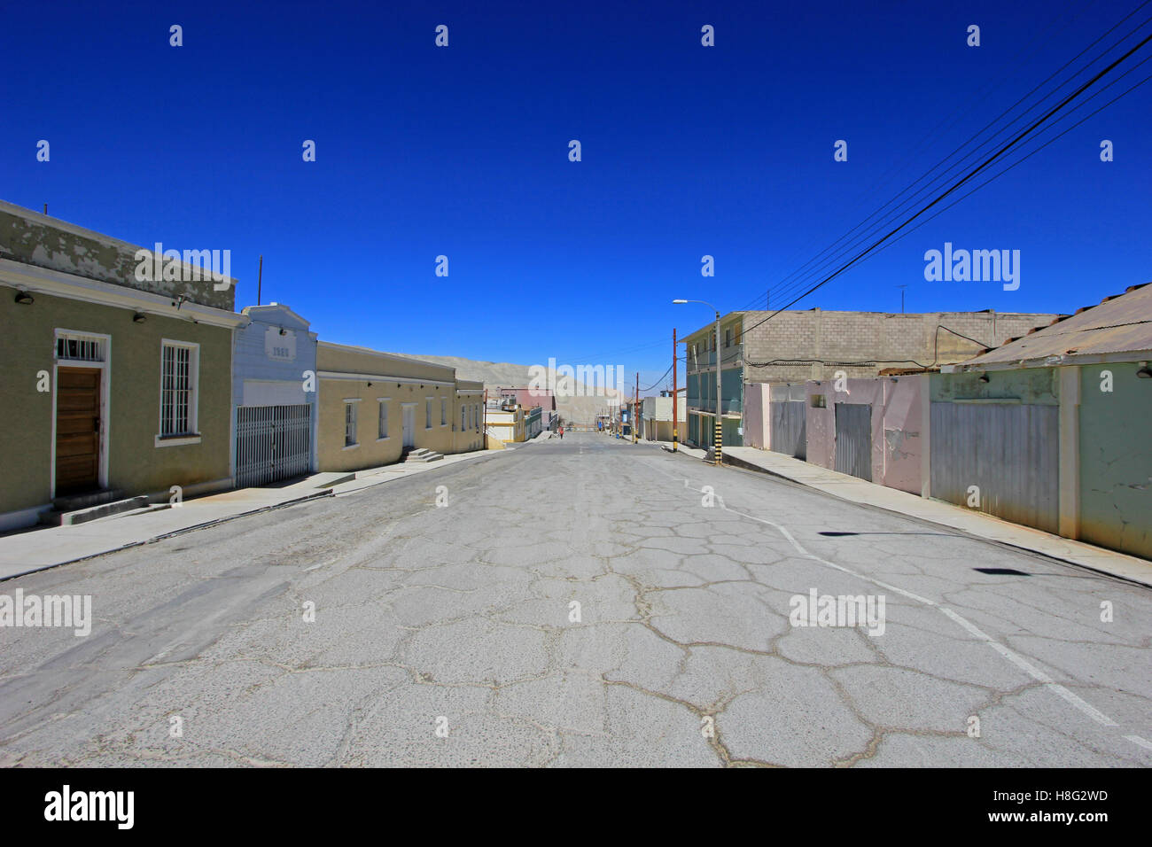Ghost town Chuquicamata, Chile Stock Photo