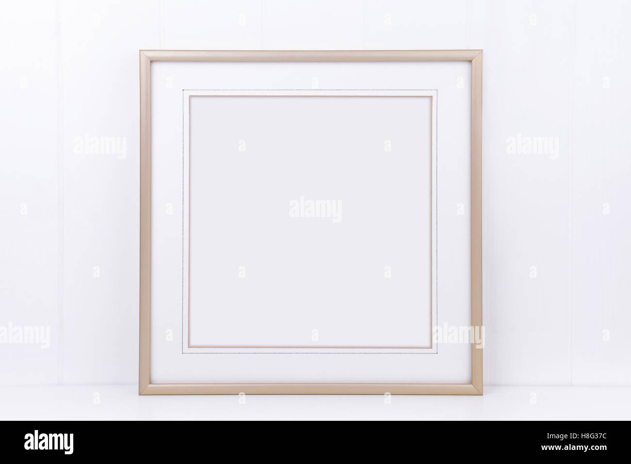 Mockup Styled Stock Photography With Plain Square Gold Frame On A