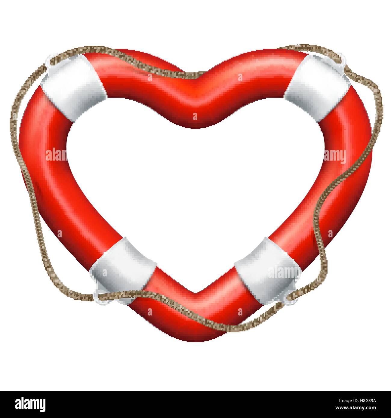Heart Lifebuoy. EPS 10 Stock Vector
