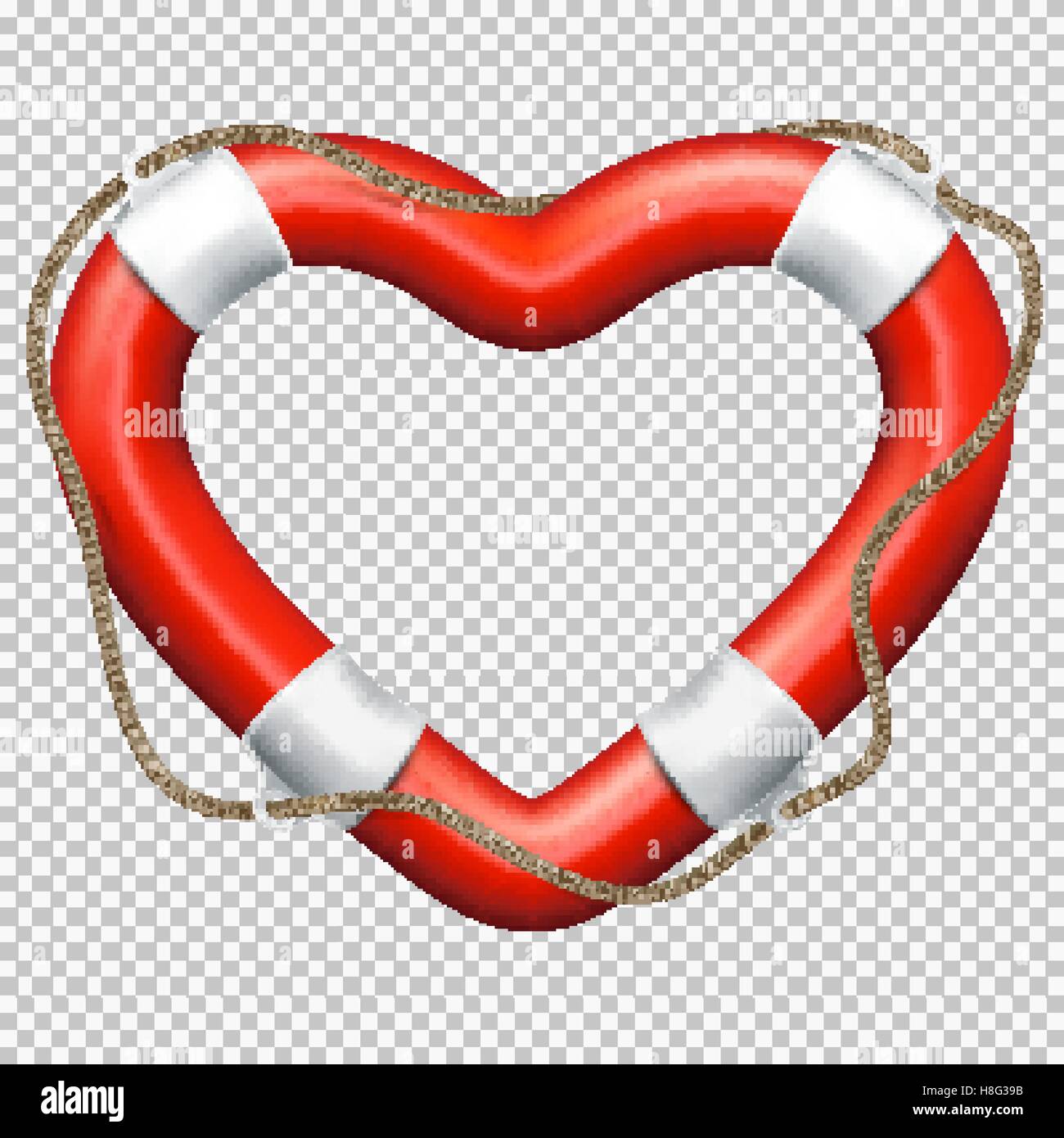 Heart Lifebuoy. EPS 10 Stock Vector
