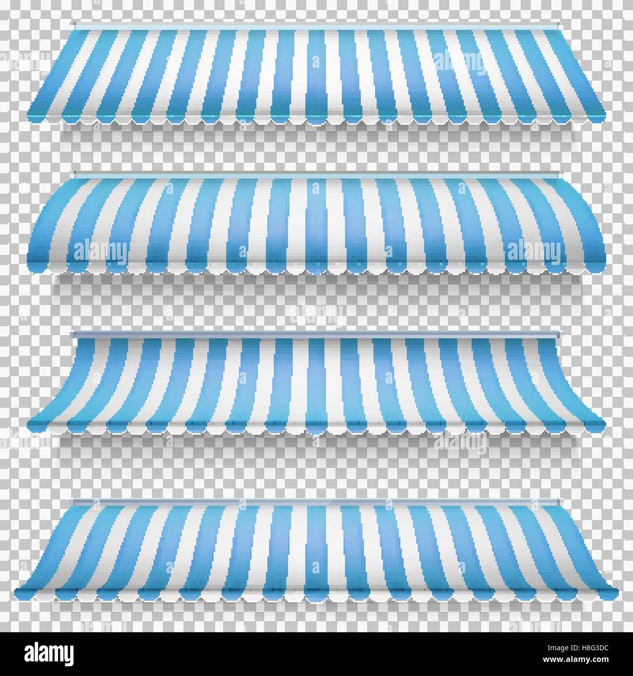 Colored awnings set. EPS 10 Stock Vector