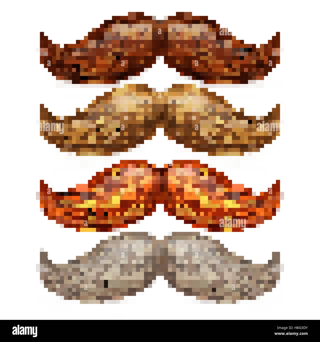 Old fashion isolated mustaches set. EPS 10 Stock Vector