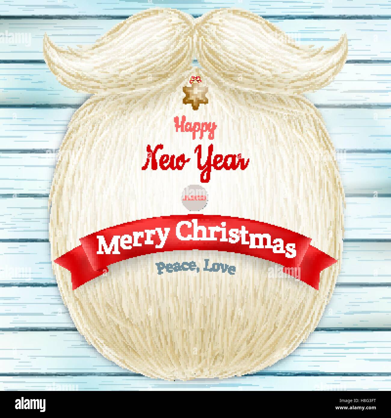 Christmas card with a beard Santa Claus. EPS 10 Stock Vector