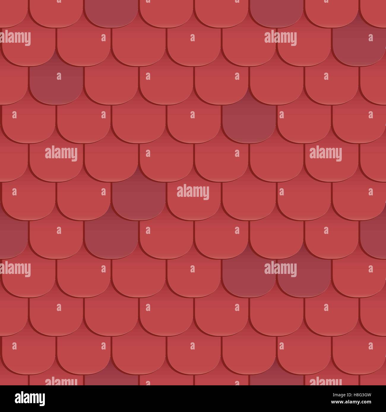 Shingles roof seamless pattern. Red color. Classic style. Vector ...