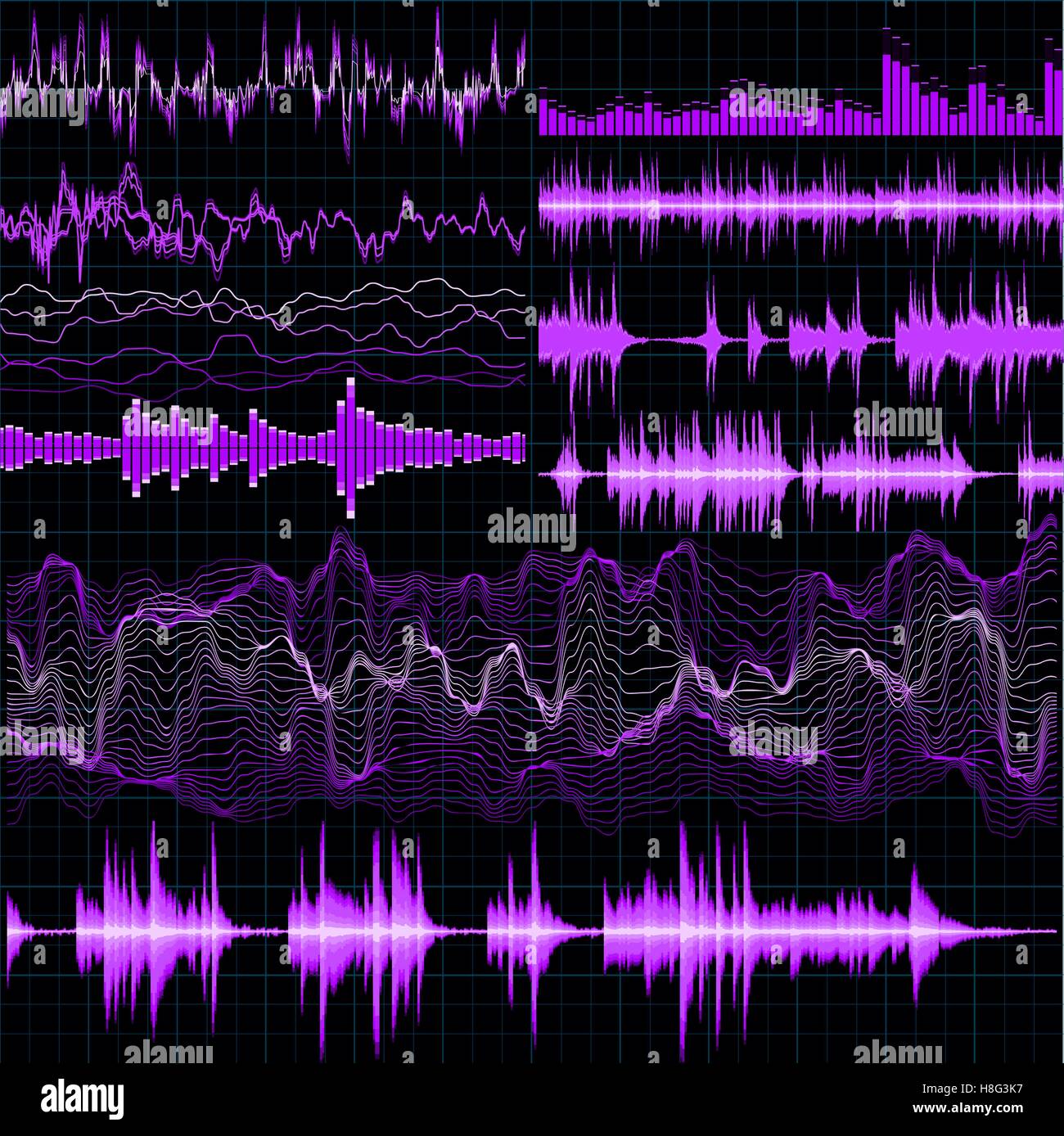 Sound waves set. Music background. EPS 10 Stock Vector Image & Art - Alamy