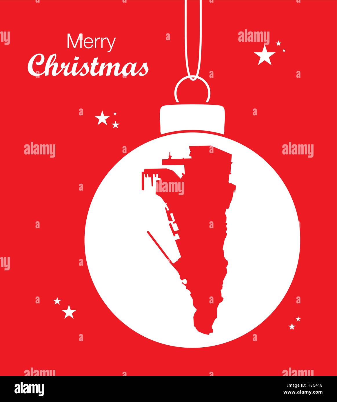 Merry Christmas Map Gibraltar Stock Vector Image & Art Alamy