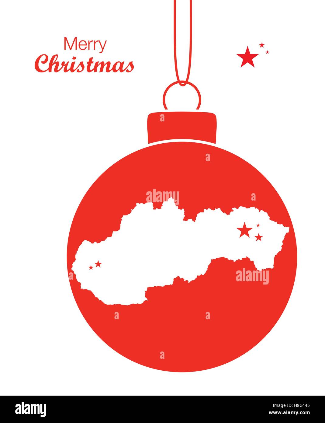 Merry Christmas Map Slovakia Stock Vector