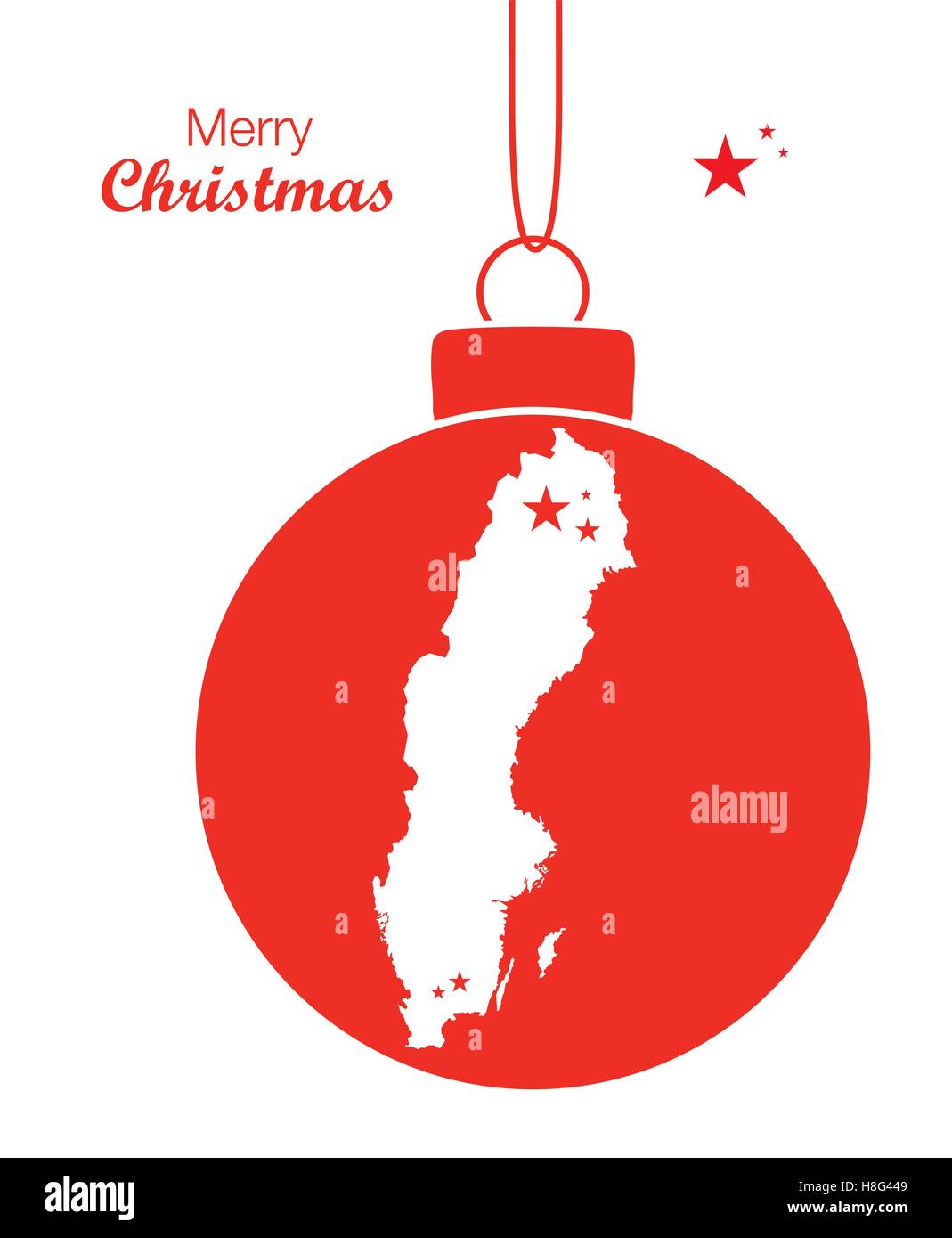 Merry Christmas Map Sweden Stock Vector Image & Art Alamy Sweden Merry Christmas