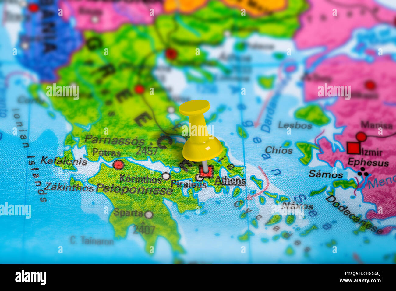 Athens Greece map Stock Photo Alamy