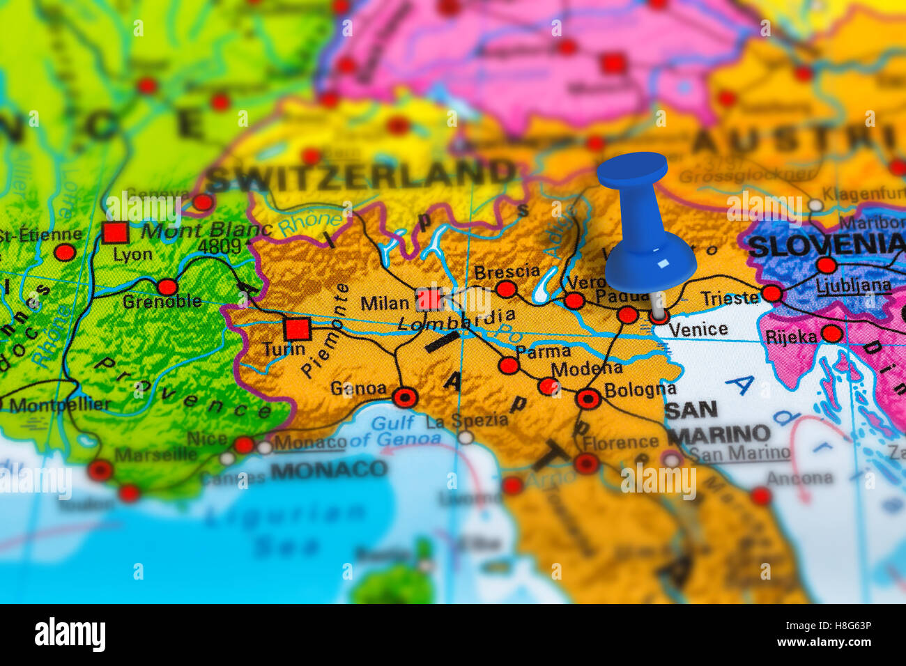 Venice Italy Map Of Europe Venice Italy Map Stock Photo - Alamy