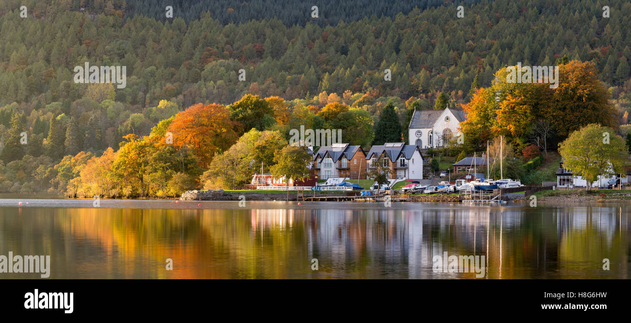 The village of Kenmore, Perthshire, Scotland, is lit up by the light