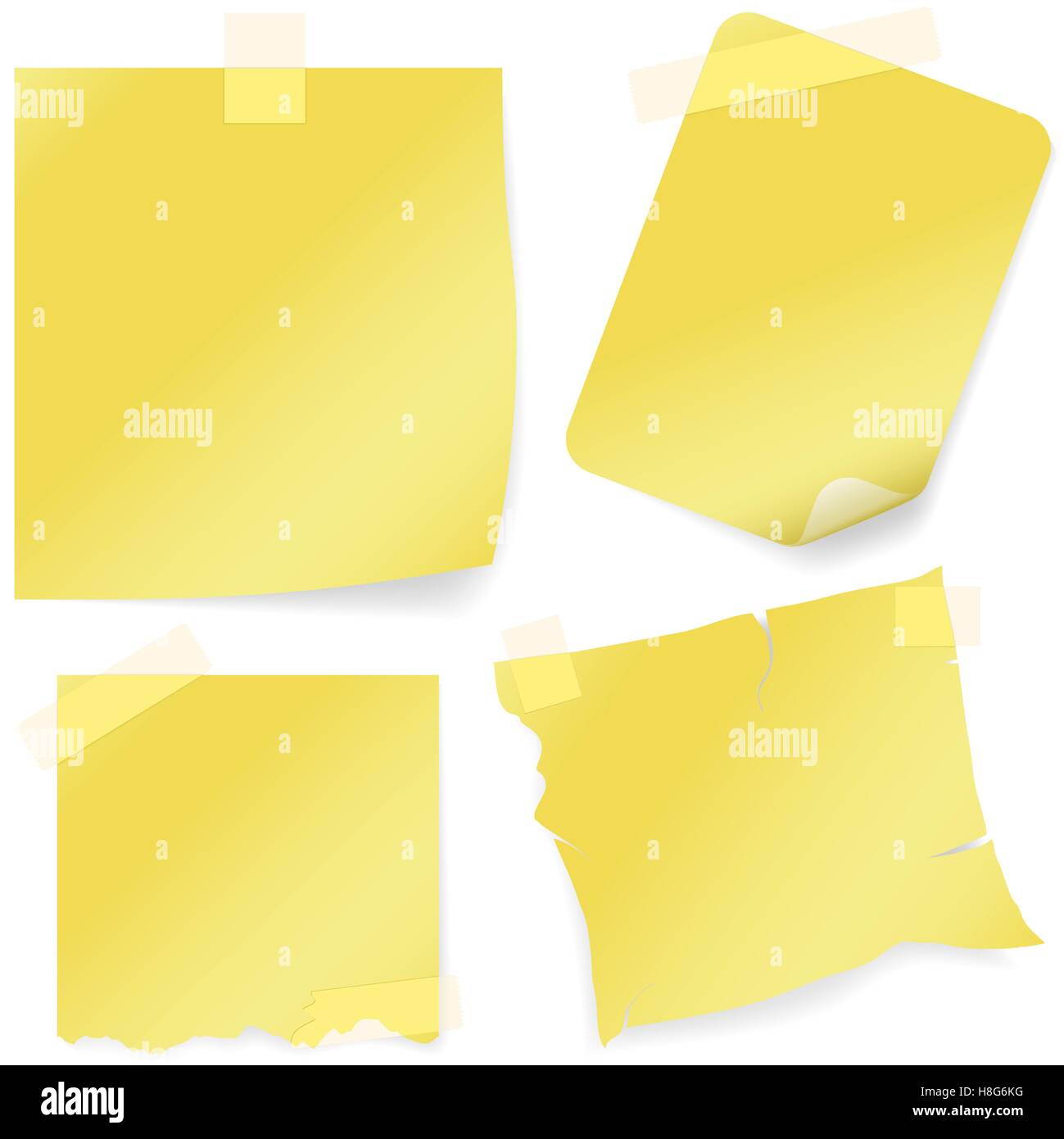 Sticky Yellow Note Icons Stock Vector Image & Art Alamy