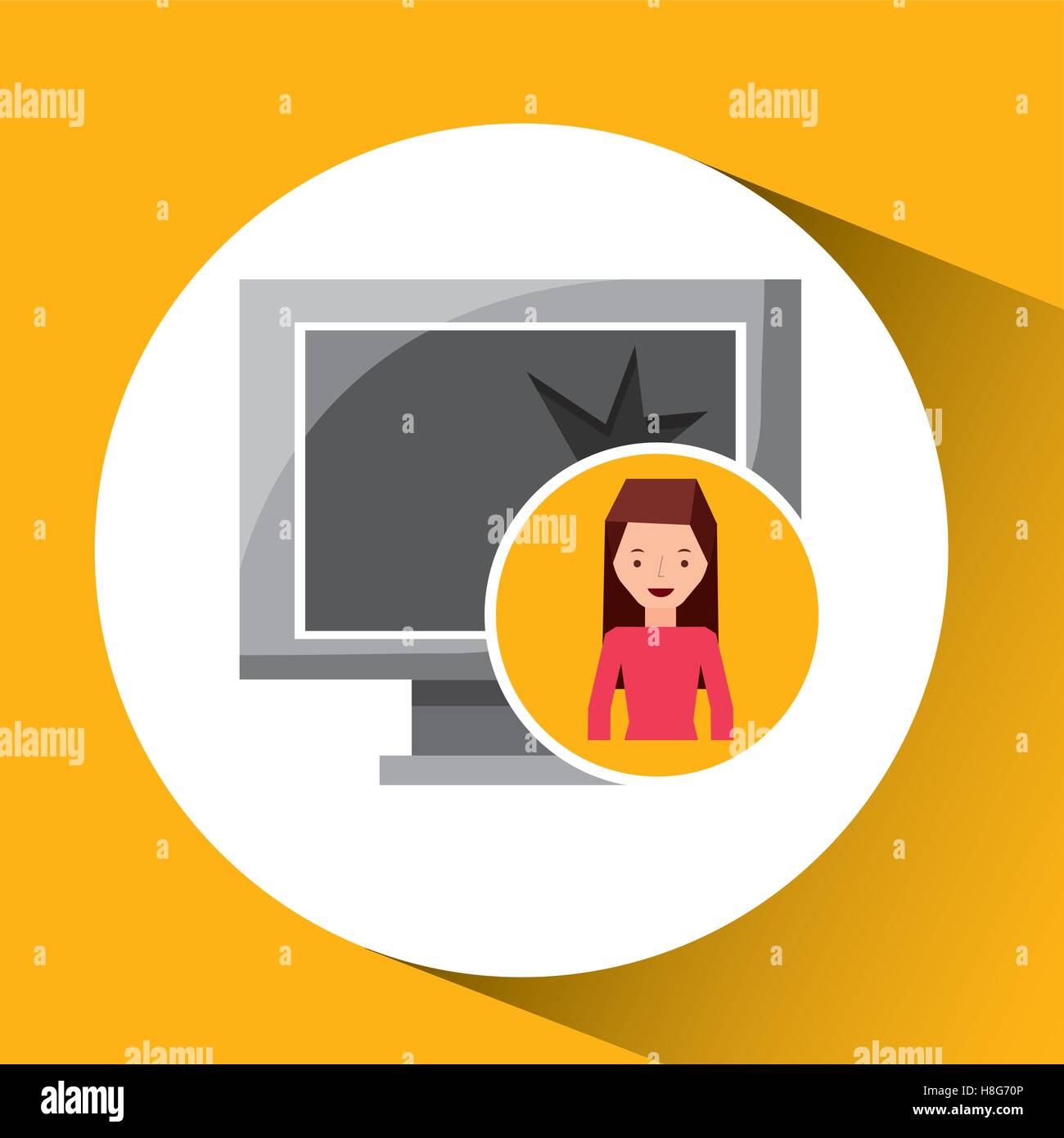 girl cartoon recycle icon technology vector illustration eps 10 Stock ...
