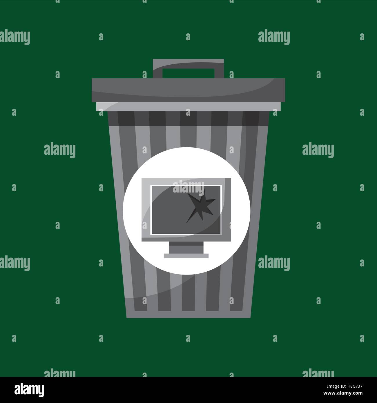 garbage bin technology broken vector illustration eps 10 Stock Vector ...