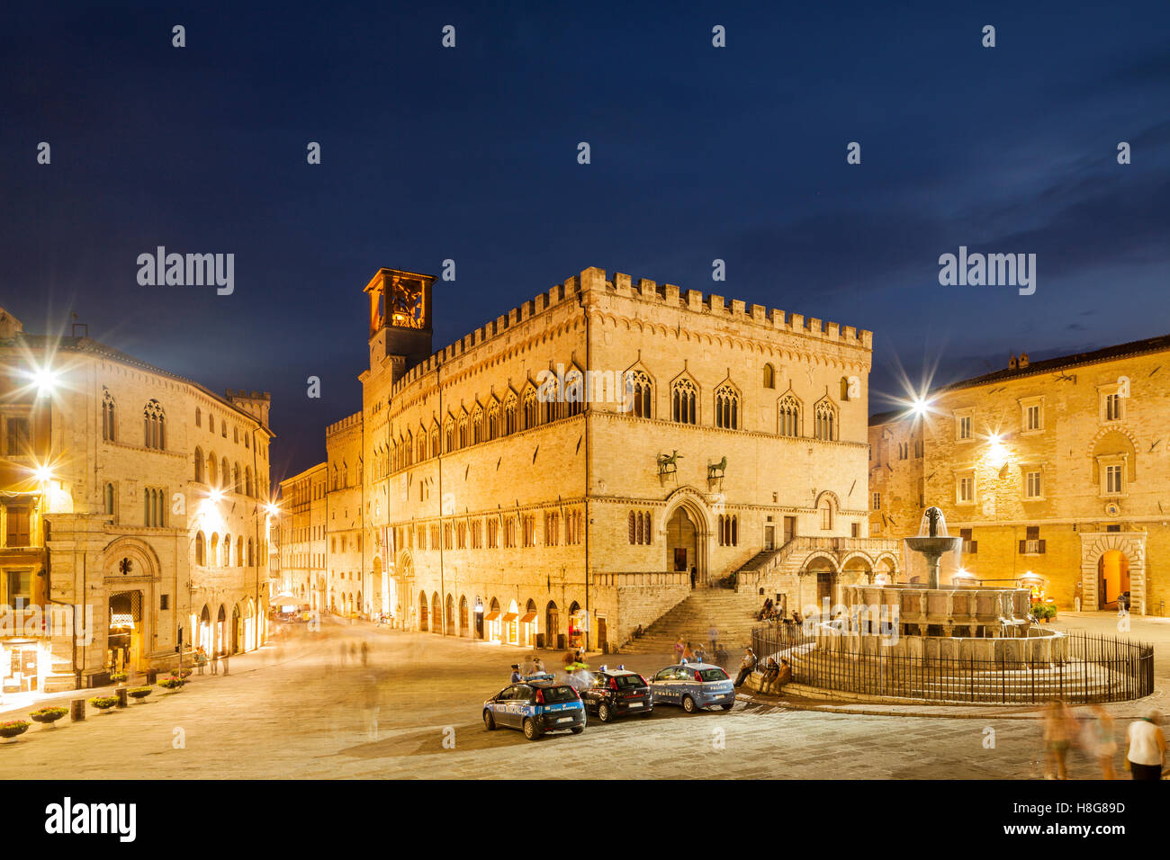 Piazza IV Novembre in Perugia, Umbria. Stock Photo