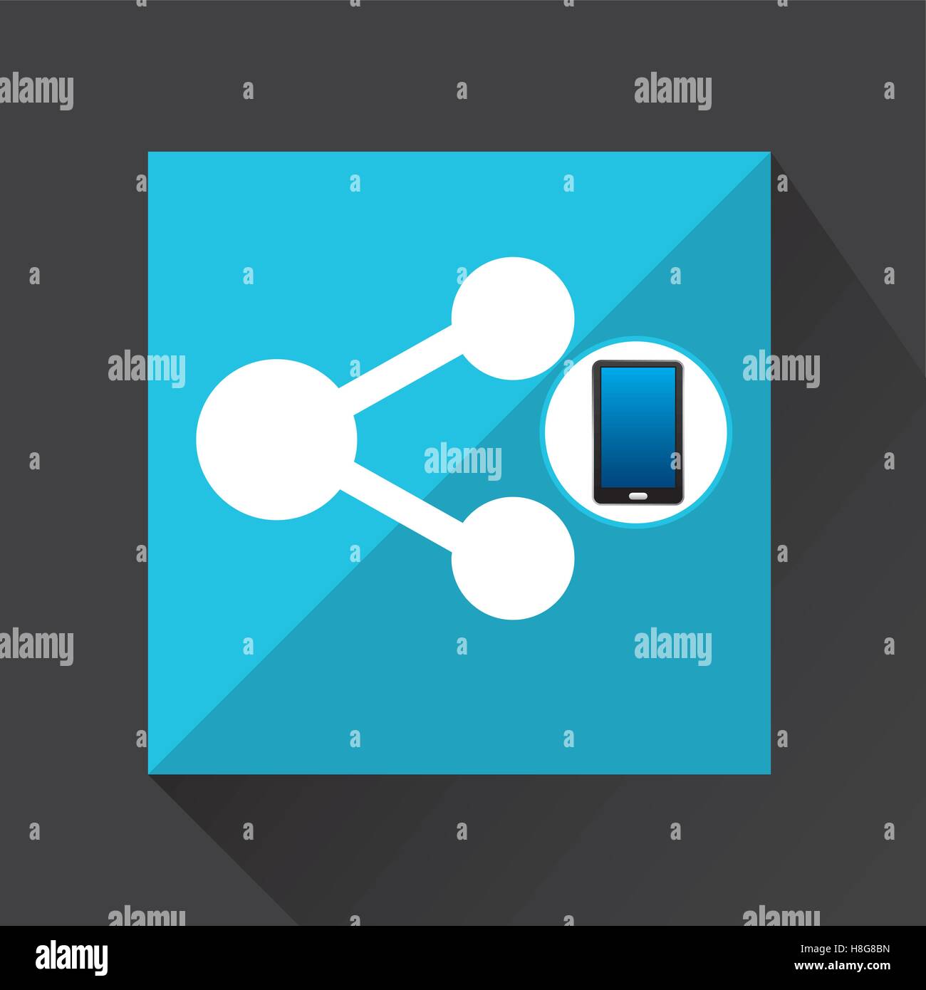 smartphone share social network media icon vector illustration eps 10 Stock Vector