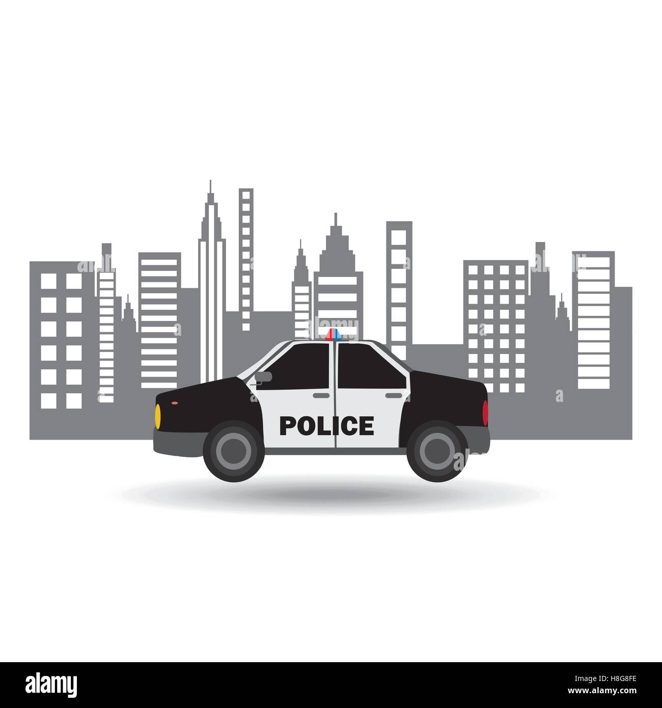 police car city background design vector illustration eps 10 Stock