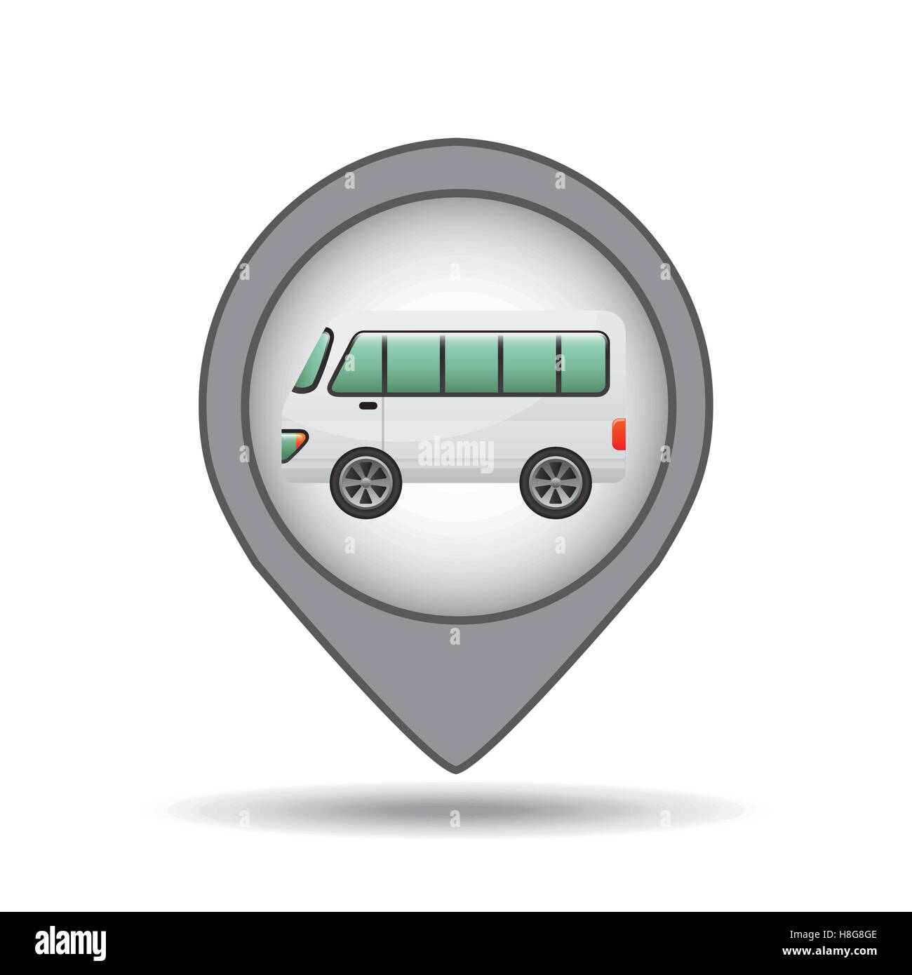 mini bus icon map pointer design vector illustration esp 10 Stock 