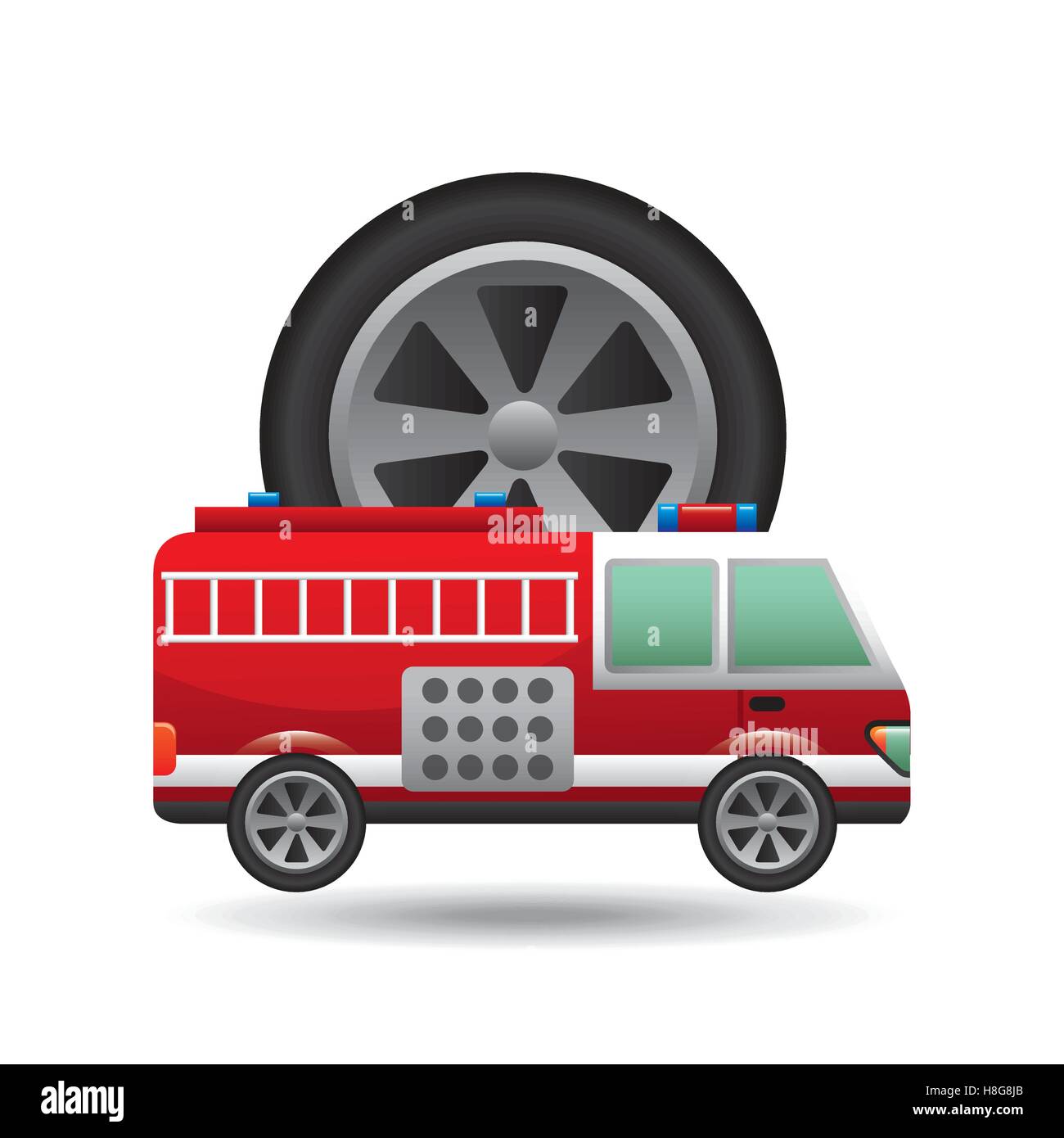 firetruck icon wheel design vector illustration eps 10 Stock Vector ...