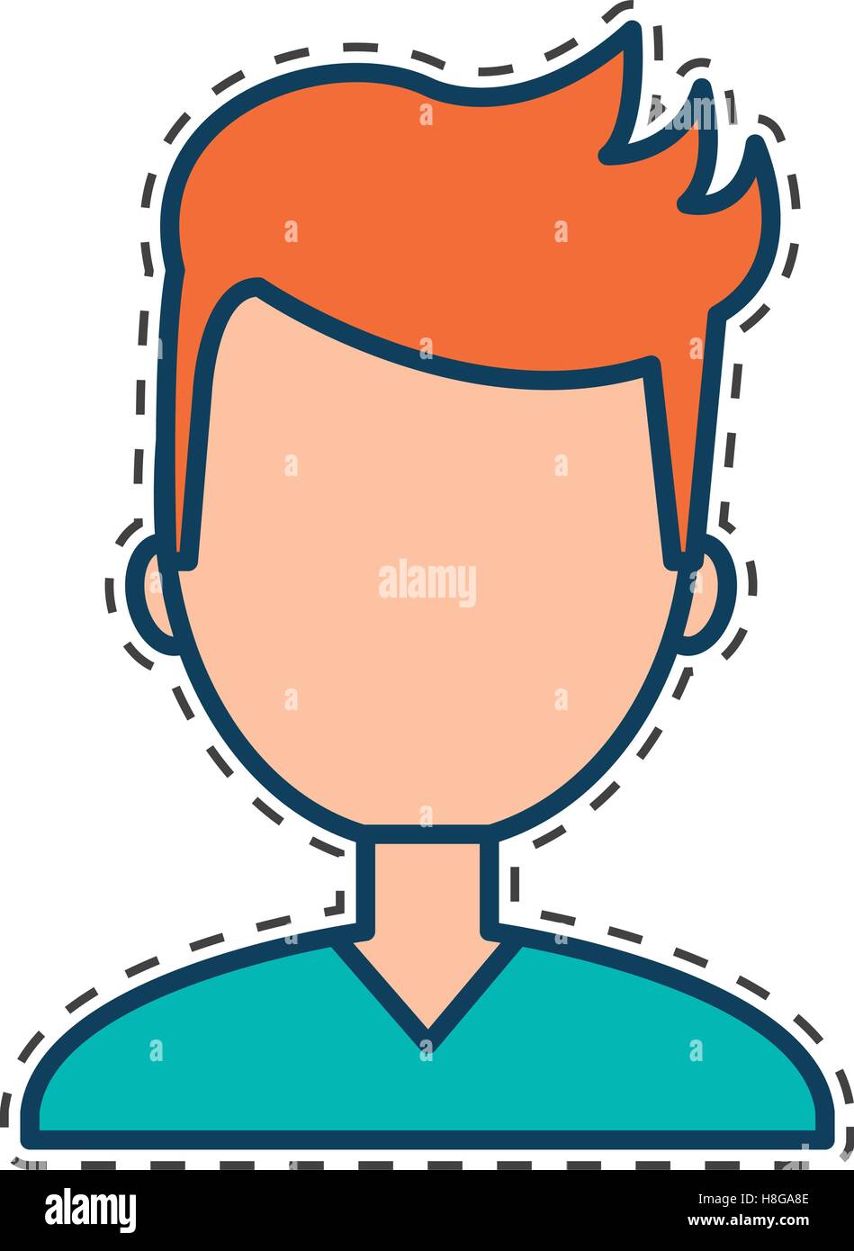 man character with cuttihng line vector illustration design Stock ...