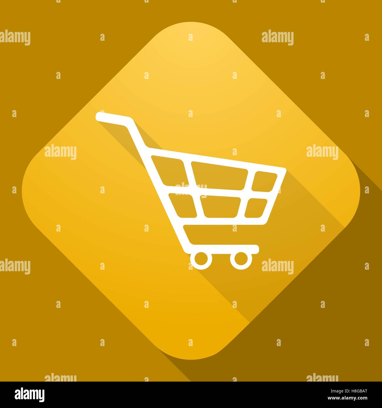 Vector illustration. Vector icon of Shopping Cart with a long shadow ...