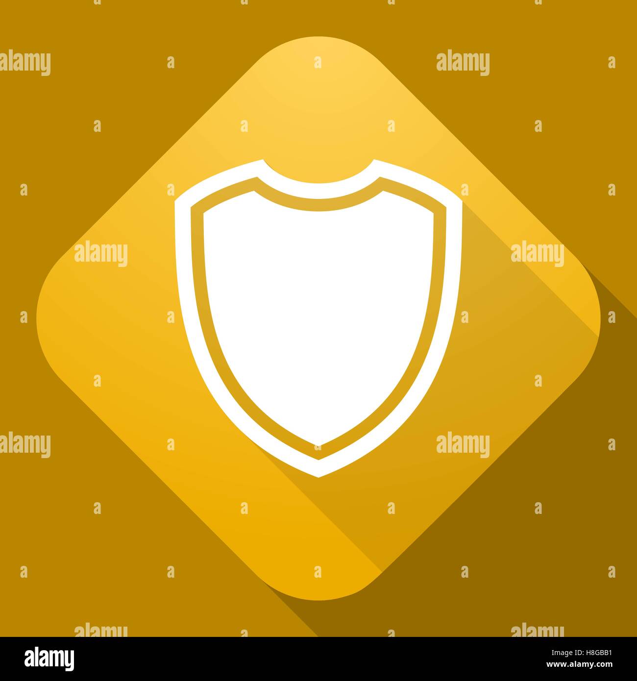 Vector illustration. Vector icon of Shield with a long shadow Stock ...