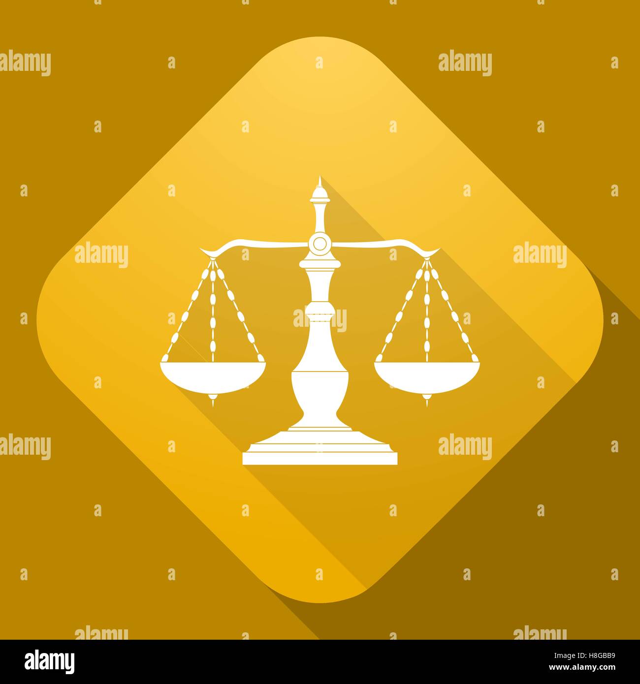 Vector illustration. Vector icon of Old Scales with a long shadow Stock ...