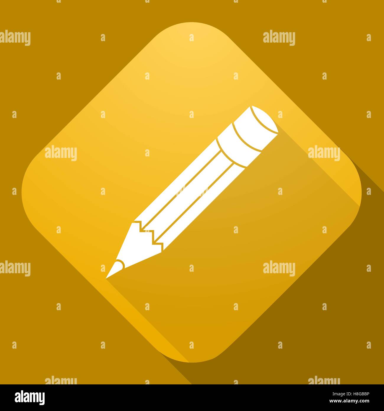 Vector illustration. Vector icon of Pencil with a long shadow Stock ...