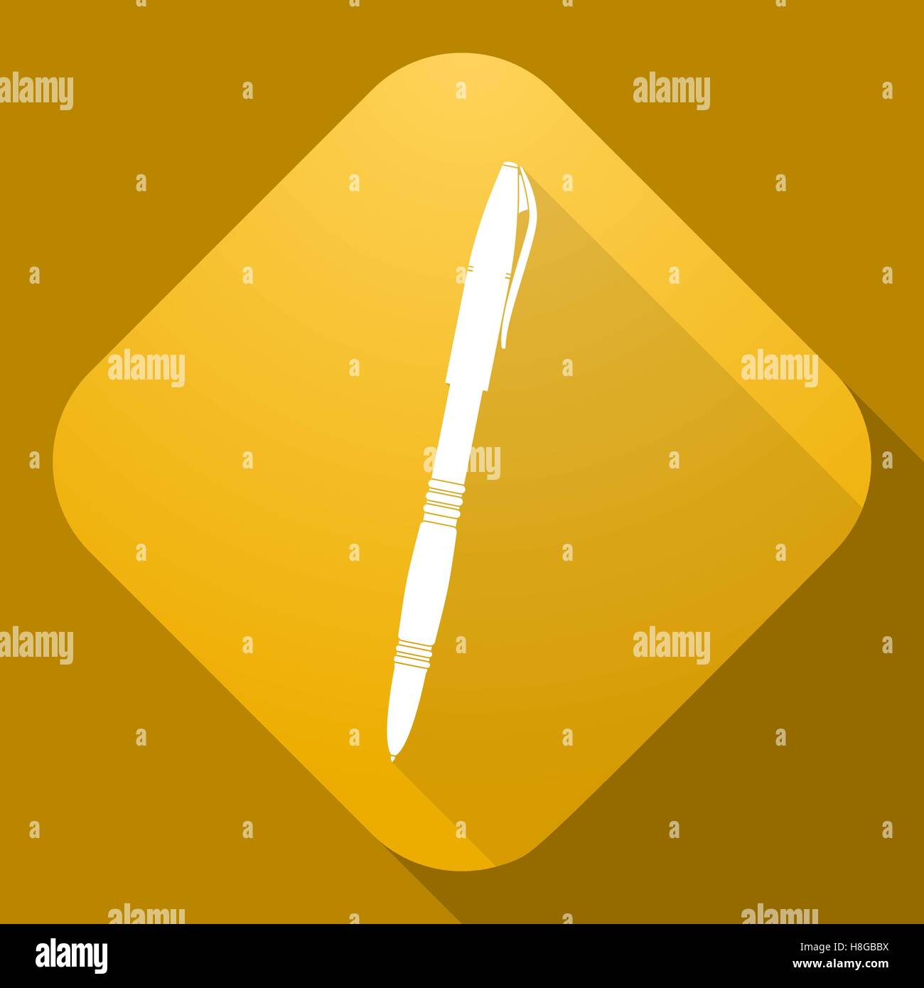 Vector illustration. Vector icon of Pen with a long shadow Stock Vector ...