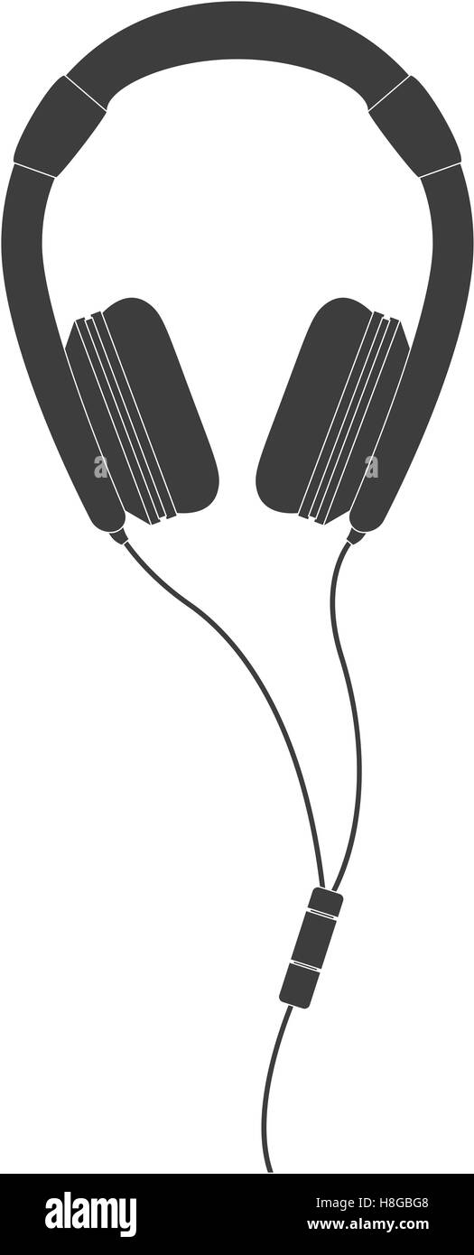 Vector illustration of Black Headphones. Vector illustration Eps 10