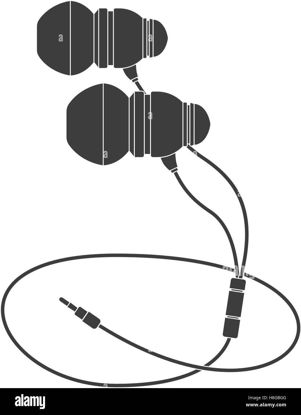 Vector illustration of Black Headphones. Vector illustration Eps 10