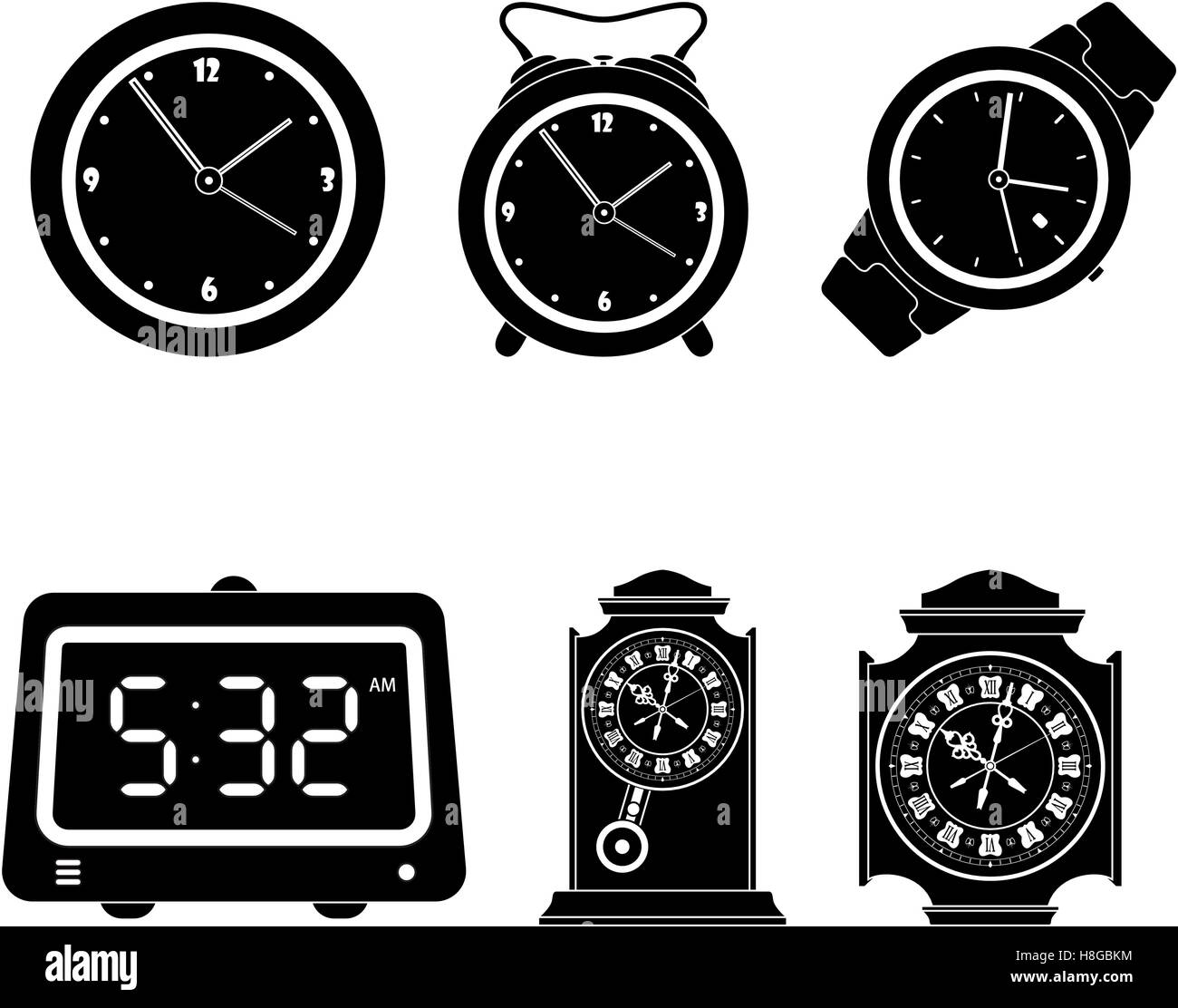 Set of clock icons. Vector illustration Eps 10 Stock Vector Image & Art ...