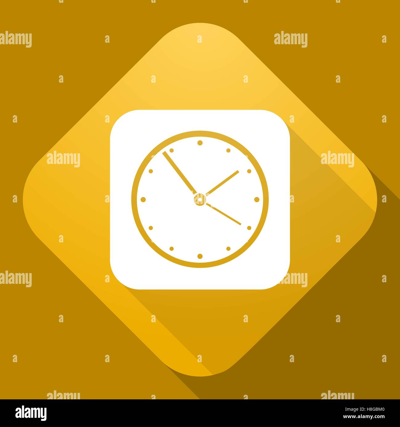 Vector illustration. Vector icon of Clock with a long shadow Stock ...