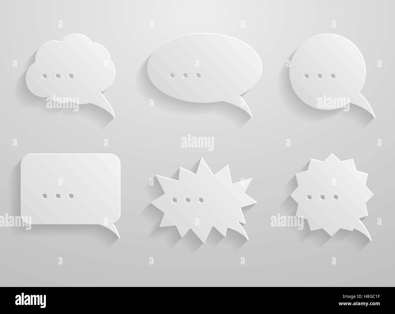 Vector illustration. Set of paper speech bubbles Stock Vector Image ...