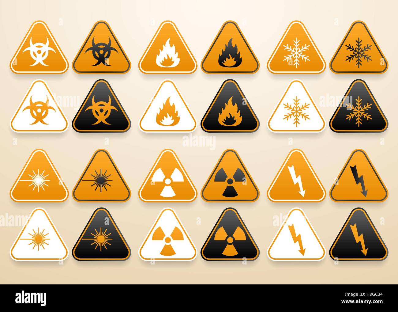 Set of warning signs Stock Vector Image & Art - Alamy