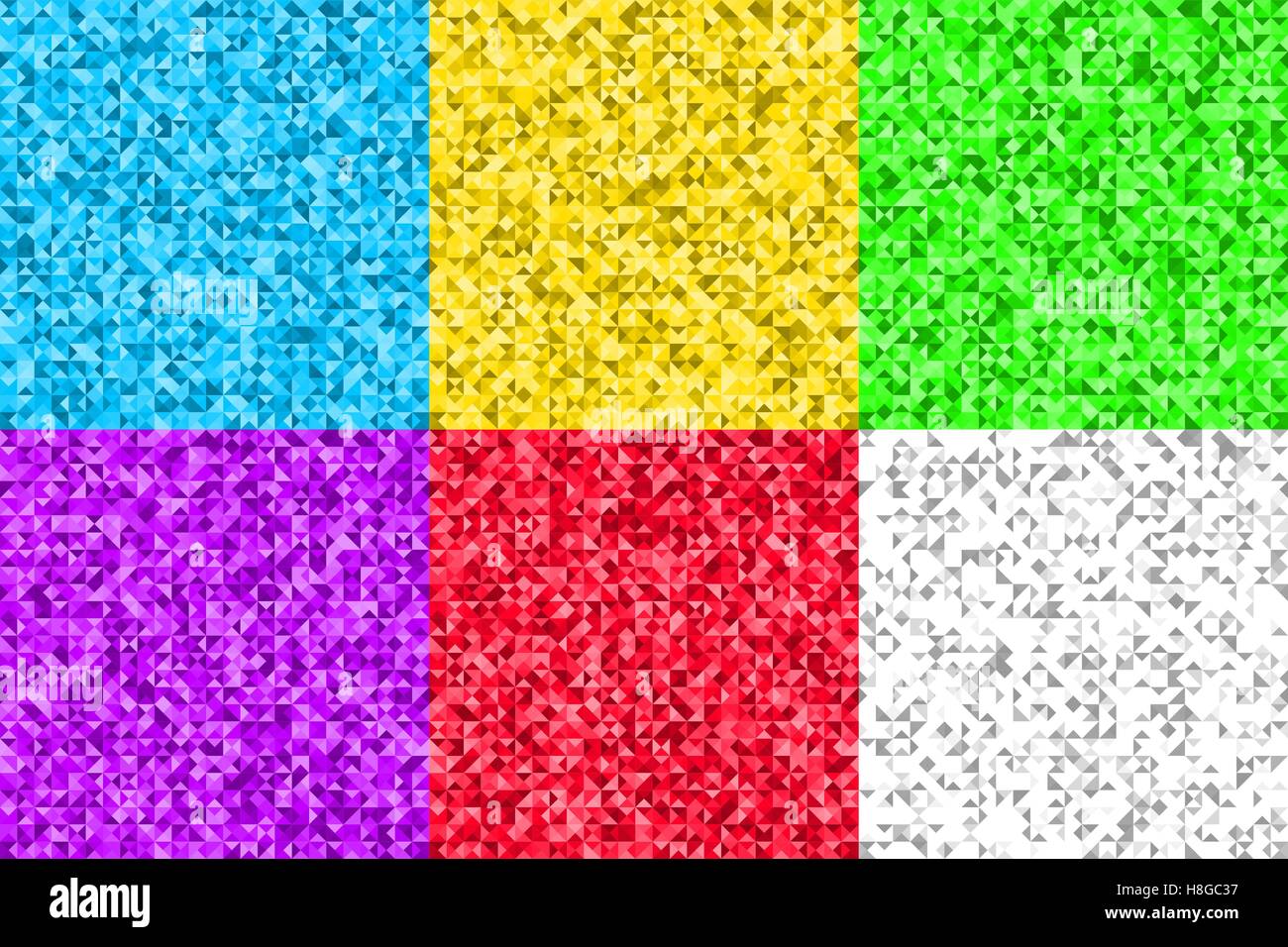 Vector illustration. Set of seamless patterns from triangles Stock ...
