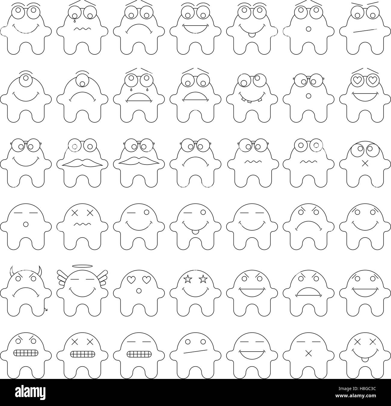 Vector Illustration. Set of smiles. eps 10 Stock Vector Image & Art - Alamy