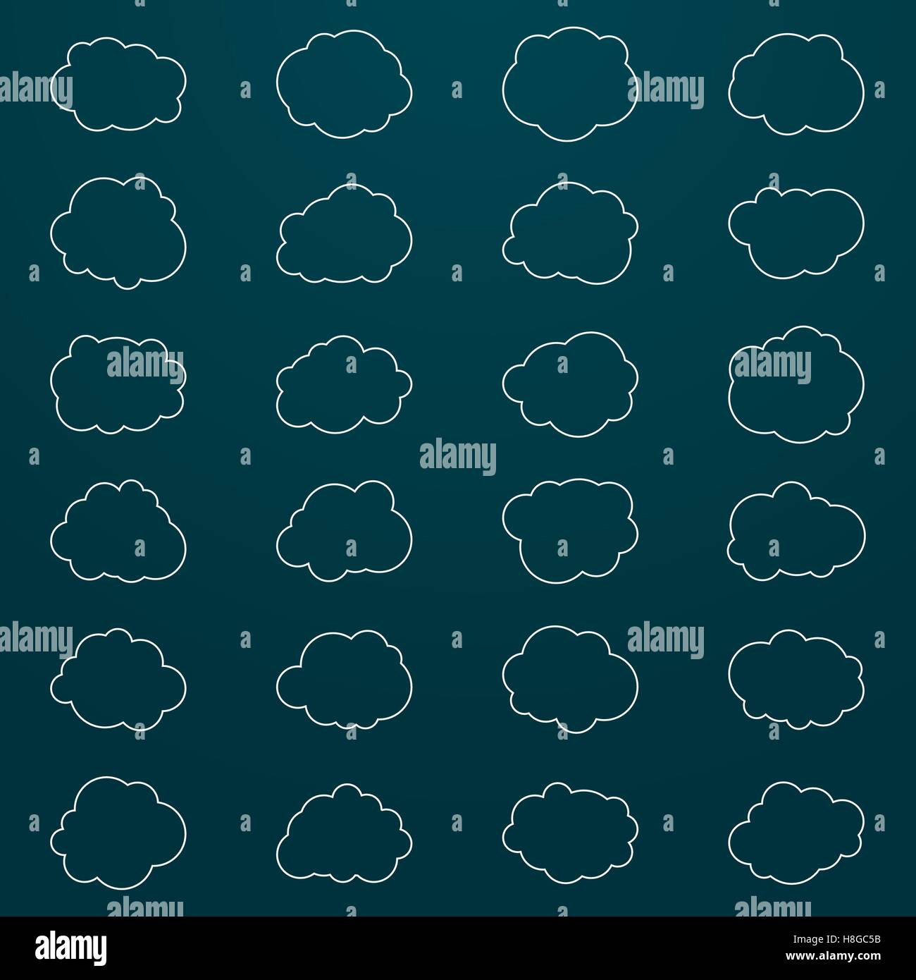 Set of cloud icons. Thin line style Stock Vector Image & Art - Alamy