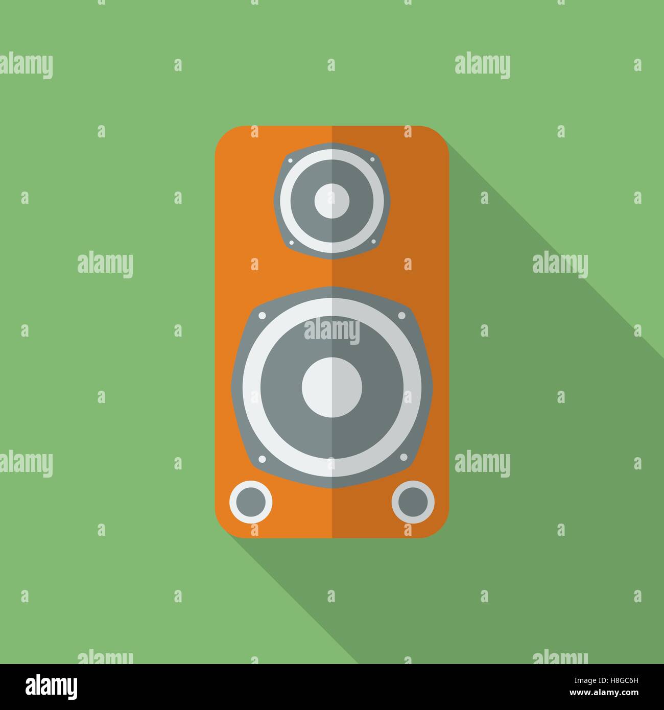 Speaker icon. Modern Flat style with a long shadow Stock Vector Image ...